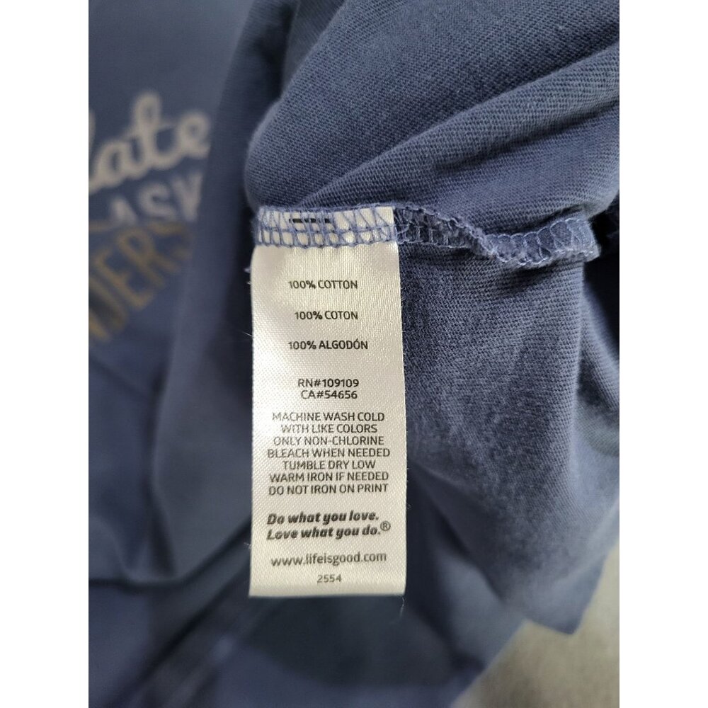 LIFE IS GOOD "Chocolate Nevers Asks Questions" Long Sleeve V Neck T Shirt SZ LG - Picture 8 of 8